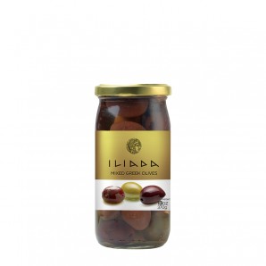Ελιές Ανάμεικτες σε γυάλινο βάζο "ILIADA" 370gr