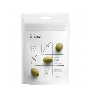 Ελιές Εκπυρινομένες Πράσινες σε doy bag "ILIADA" 170gr
